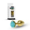 Korek analny z różą Jewellery Gold PLUG ROSE- Light Blue